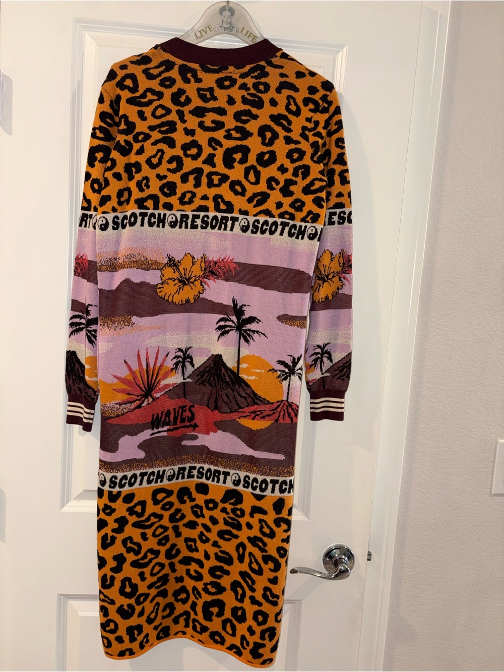 SCOTCH & SODA Avie Long Cardigan Duster Leopard Tropic Size S - Picture 13 of 13